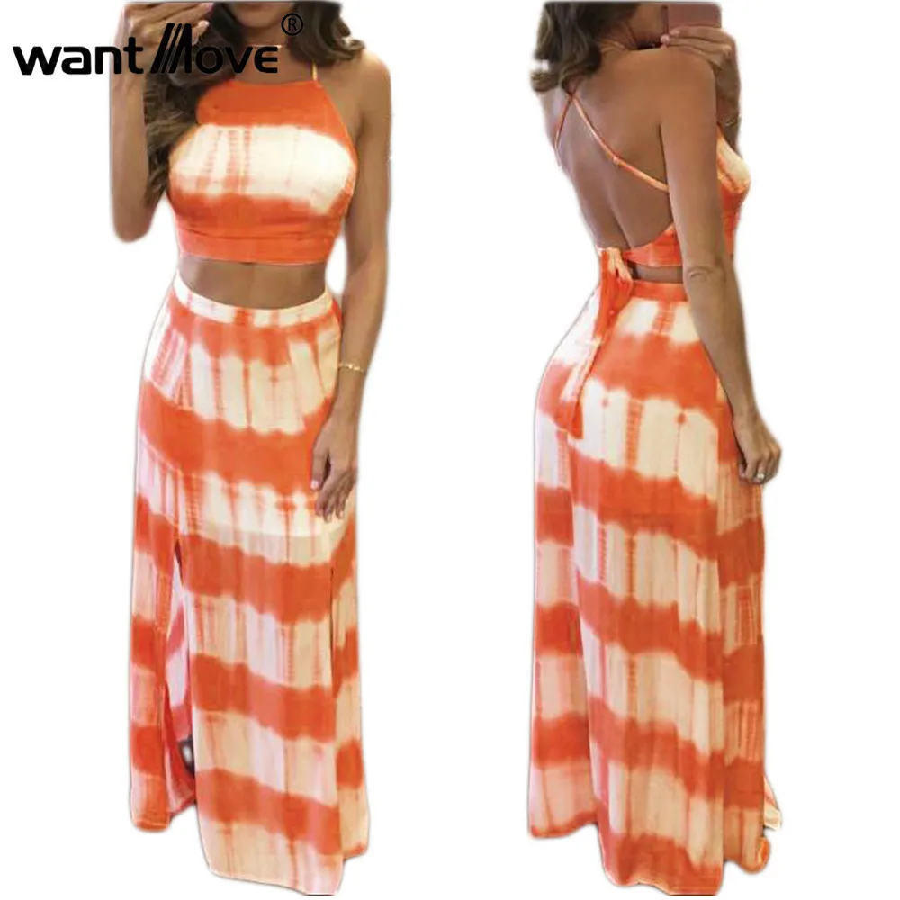 

Wantmove 8 Color 2018 new fashion women set crop top sexy night club lace up hollow out suit two piece set beach women WM252