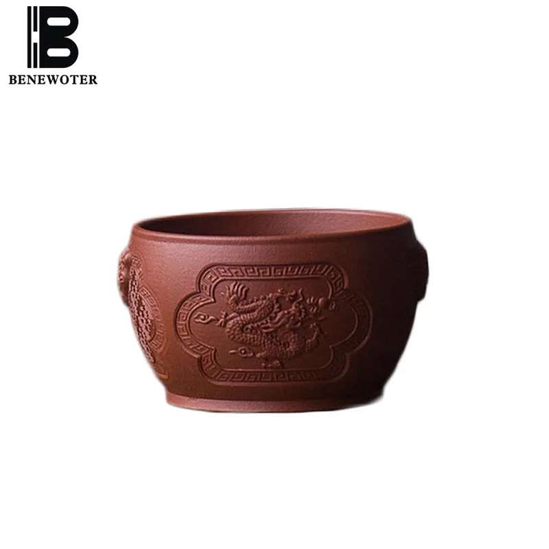 90 мл Бутик Исин фиолетовая глиняная чашка для чая ручной работы резьба узор в