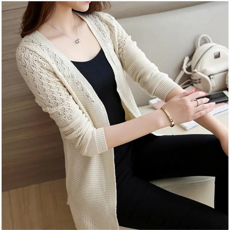 Новинка вязаный свитер на весну и осень большие размеры Женское шерстяное пальто