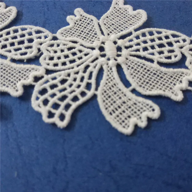 

10yards Hight quality Pure White Color Net Lace Trim Embroidered Lace Ribbon For Sewing Wedding Decoration DIY Milk silk Flowers