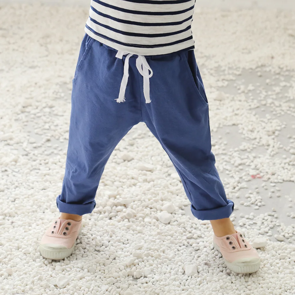 2017 весенние хлопковые брюки дети легко Дети Досуг девочки и мальчики Брюки для