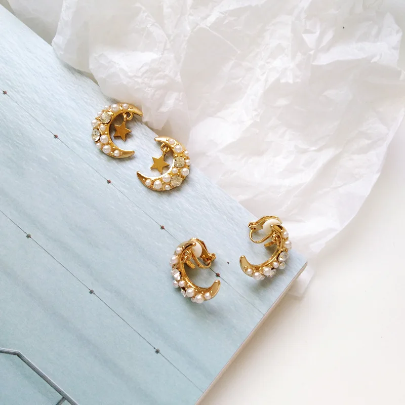 Элегантные серьги подвески женские блестящие темпераментные маленькие клипсы