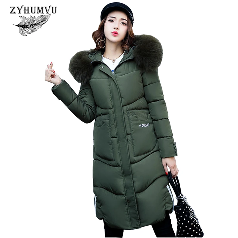 2018 новый меховой воротник теплые зимние хлопковые пальто мода с капюшоном