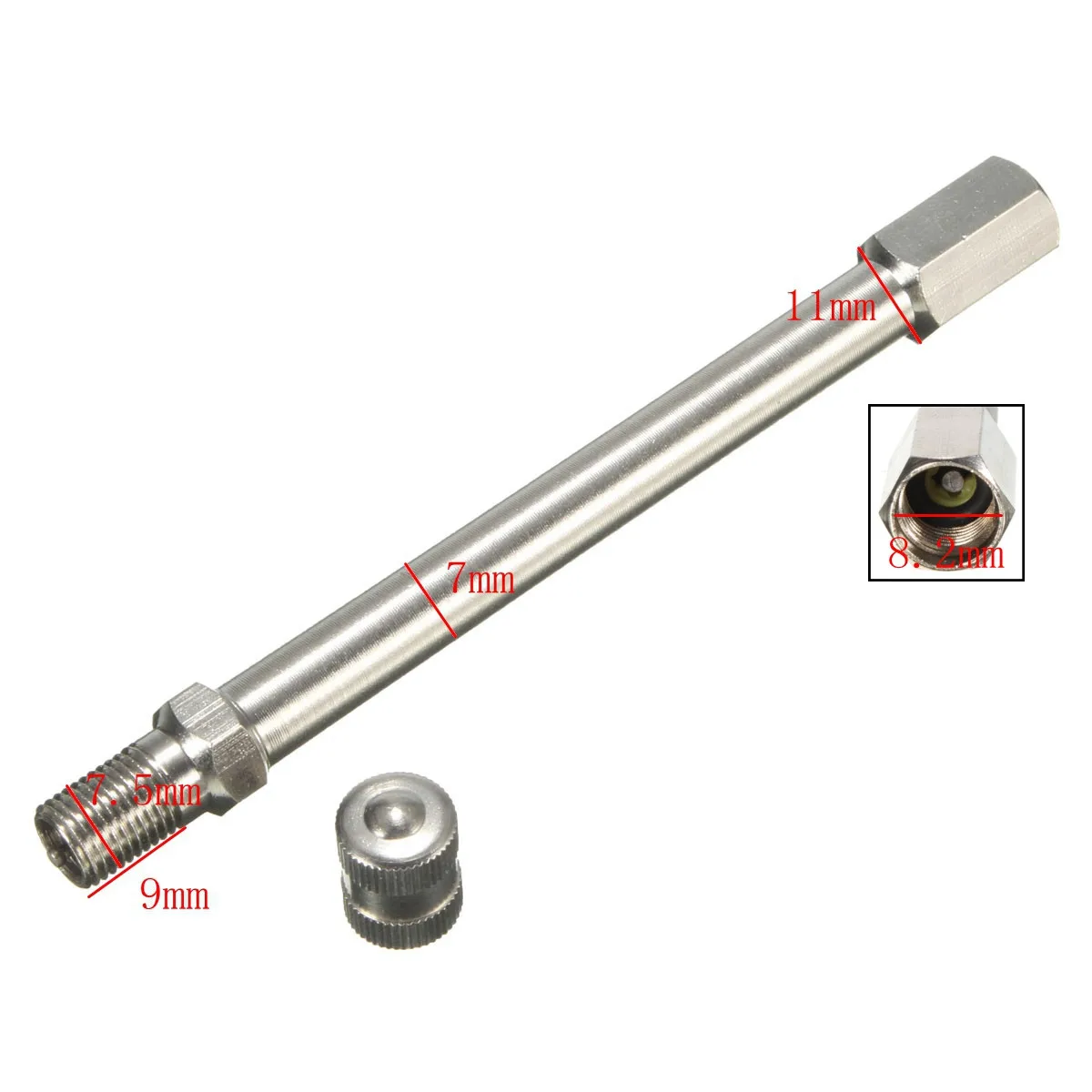 Удлинительный двухколесный клапан для хромированных шин адаптер