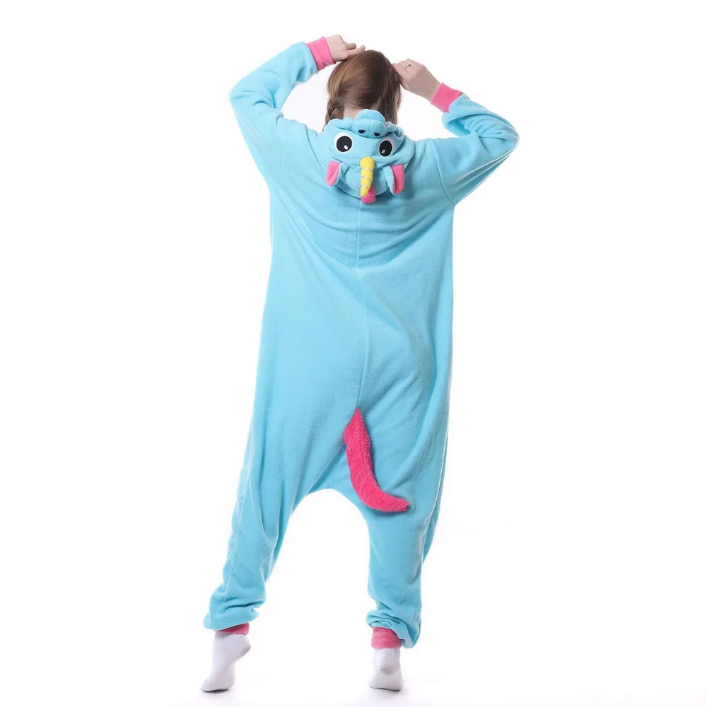 Синий Розовый Единорог пижамы Комбинезоны Kawaii Аниме Толстовка Косплэй взрослых