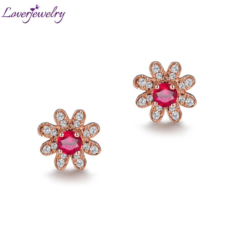LOVERJEWELRY трендовые свадебные серьги с цветком 18 К розовое золото натуральный