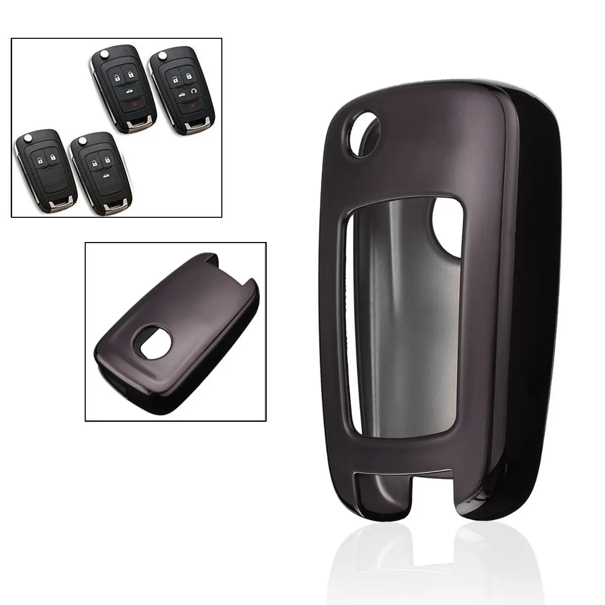 Black Автомобильный чехол для ключей из ТПУ для Chevrolet Cruze Aveo Trax Opel Astra Corsa Meriva Zafira Antara J Mokka Insignia - Название цвета: Black