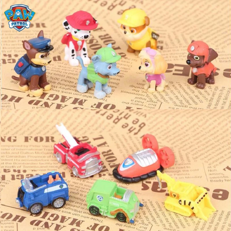 12 шт./компл. Paw Patrol Dog Puppy Patrulla Canina фигурки виниловая кукла детские игрушки