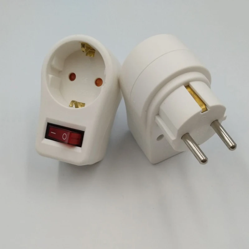 5PCS European Conversion Plug German Socket With independent switch Child Safety Protection Door Power Adap | Электроника