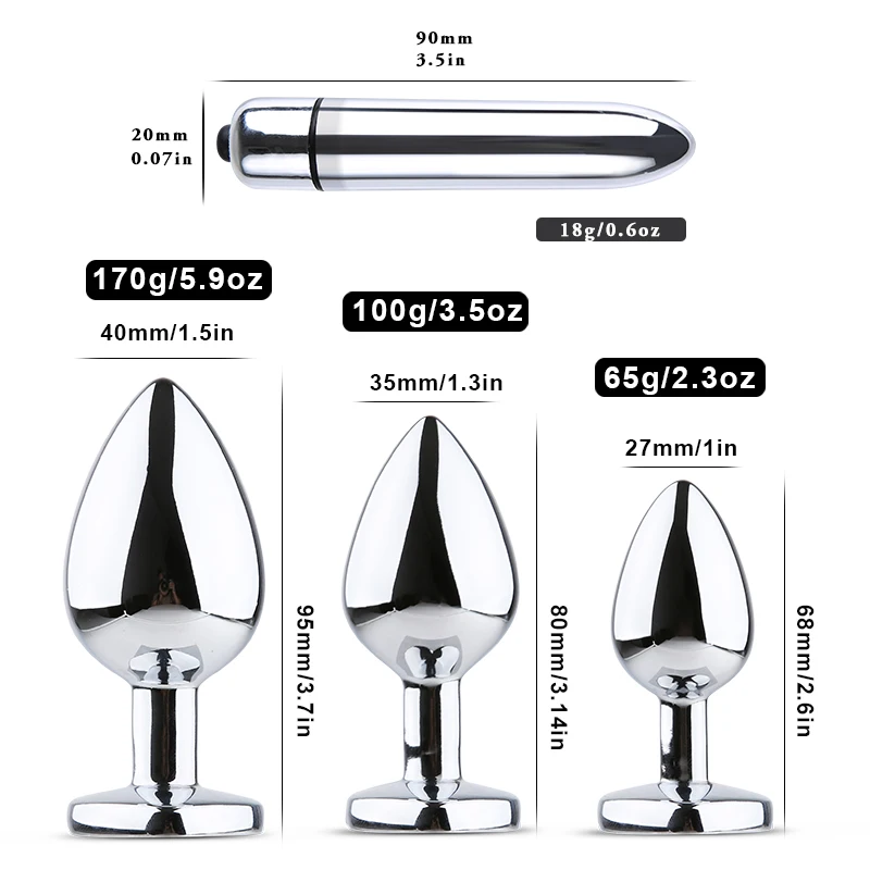 Анальная клизма секс-товары металлический Гладкий сенсорный вибратор унисекс