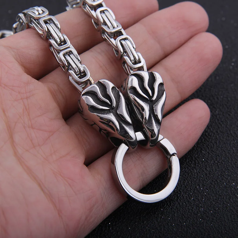 No pendant necklace Dropshiping 316L колье с кулоном в стиле викингов odin двойной кулон с вороном ожерелье без кулона как подарок для мужчин - Окраска металла: No pendant necklace