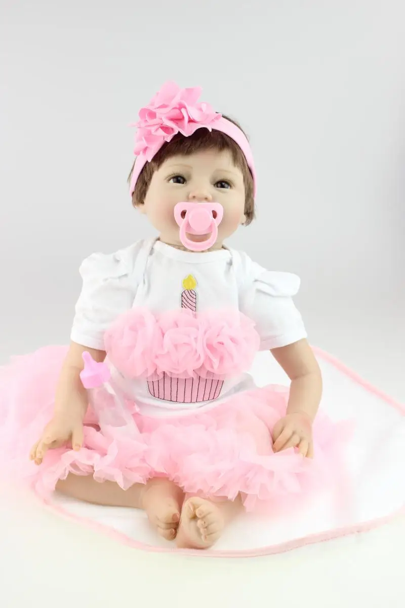 Реалистичные силикона Reborn Baby Куклы мягкий виниловый девушка 22 &quotс магнитом