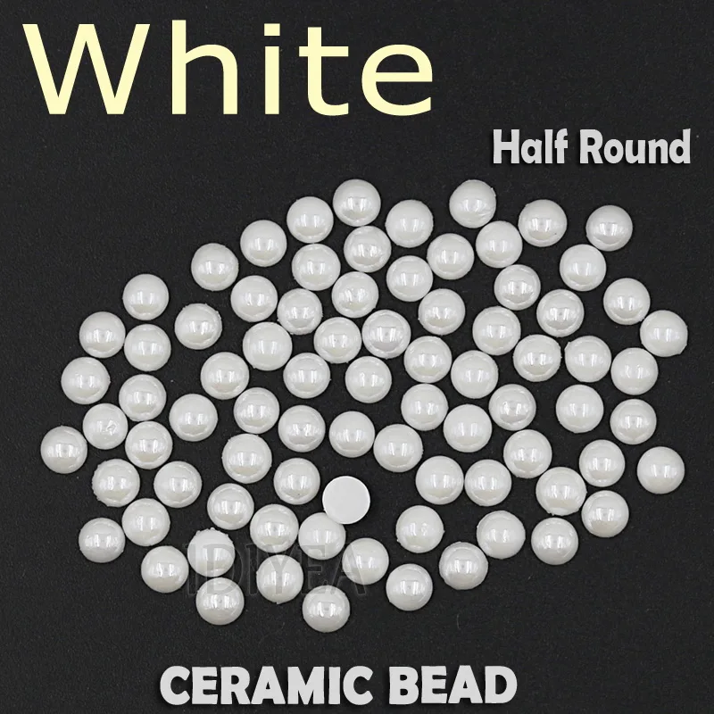 Разноцветные белые керамические бусины полукруглые жемчужные 2 мм 3 4 5 6 8 для