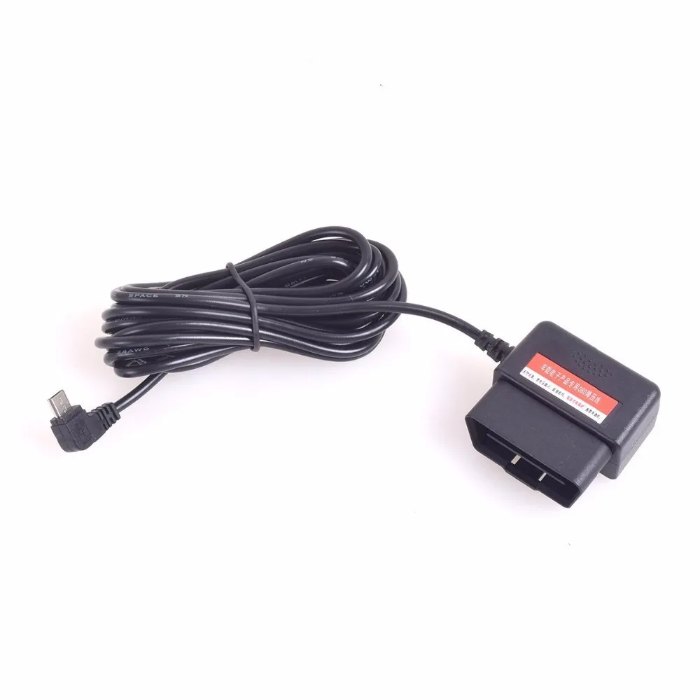 Автомобильный зарядный кабель OBDII Micro USB адаптер питания-16-контактный разъем OBD2
