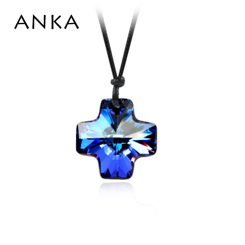 Анка подвеска крестик со стразами ожерелье с хлопком на веревочной цепочке 2*2 см