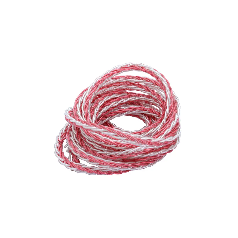 Red white 1 шт., 8 ядер, 1,2 м, для самостоятельной сборки наушников, кабель для энтузиастов, разъем для наушников MMCX, контактный разъем для наушников, кабель для Shure ED5 SE535, доступно 7 цветов - Цвет: Red white