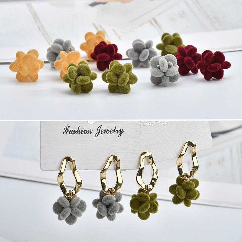 Осень и зима микро бархат лепесток шар кулон diy серьги аксессуары|Ювелирная