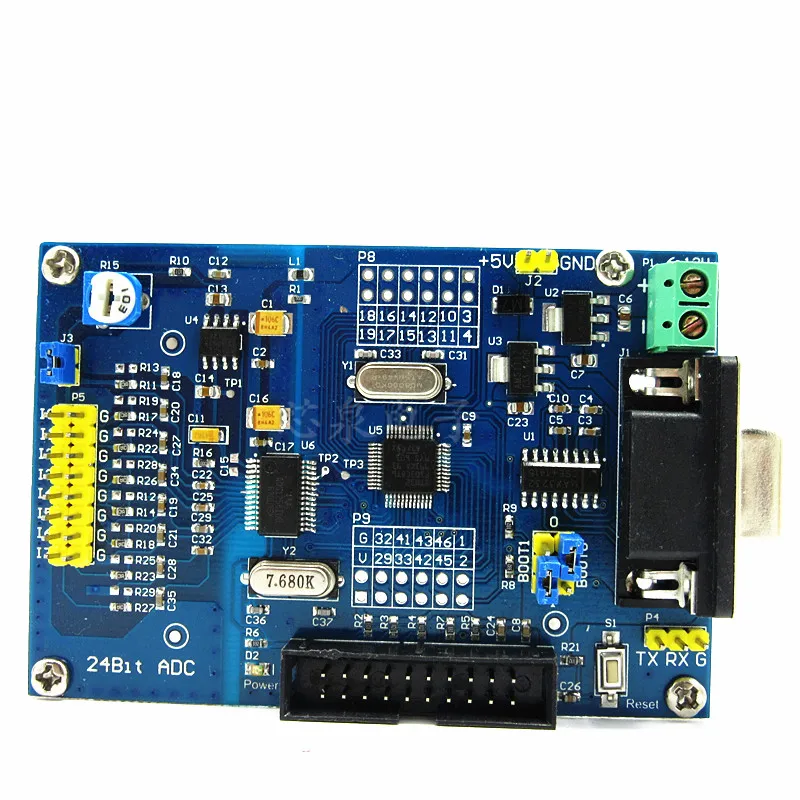 

Модуль сбора ADS1256 + STM32F103C8T6 высокой точности, учебная плата для промышленного управления, блок питания ADC 24 бит