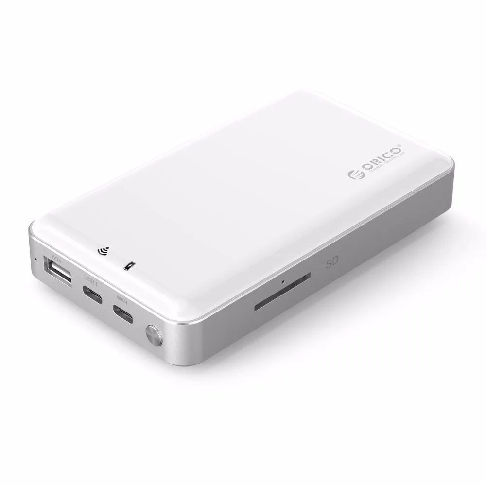 ORICO 2,5 дюймов Wifi HDD корпус частный HDD Облачное хранилище Поддержка SD/TF карта Автономное Резервное копирование 8000 мАч Внешний аккумулятор USB3.1 Gen1/2