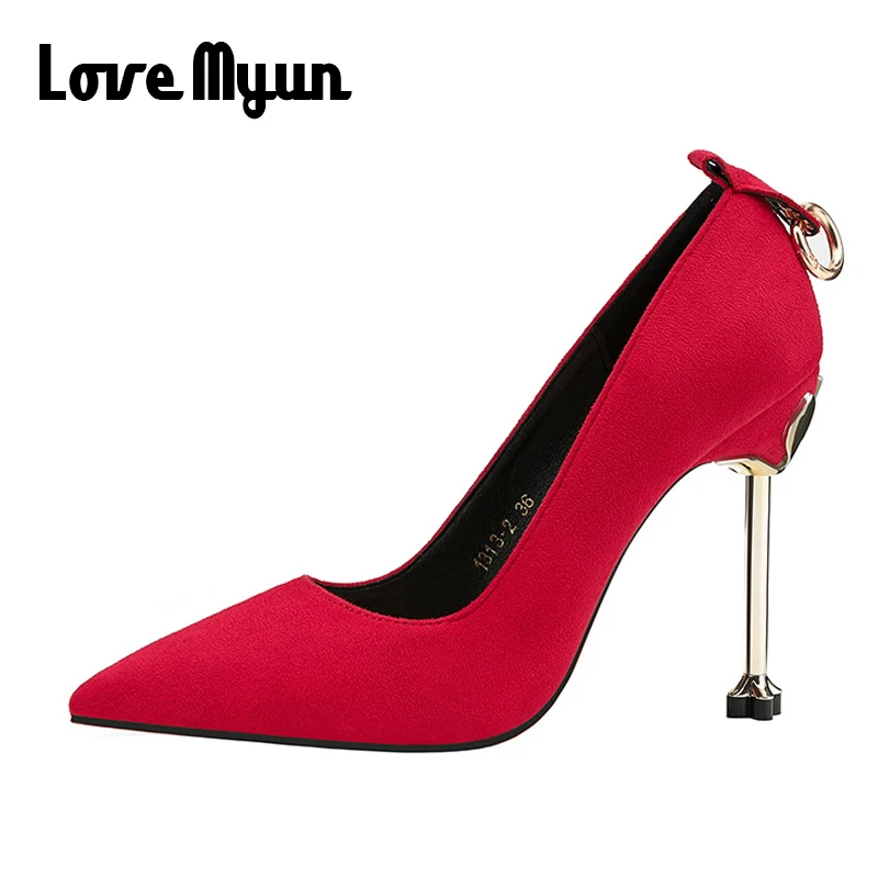 

2019 Brand new Fashion Flock Sexy Thin Heels Sandals Women Pumps OL pumps High Heels Nightclub Wedding Shoes 10.5cm B11-70