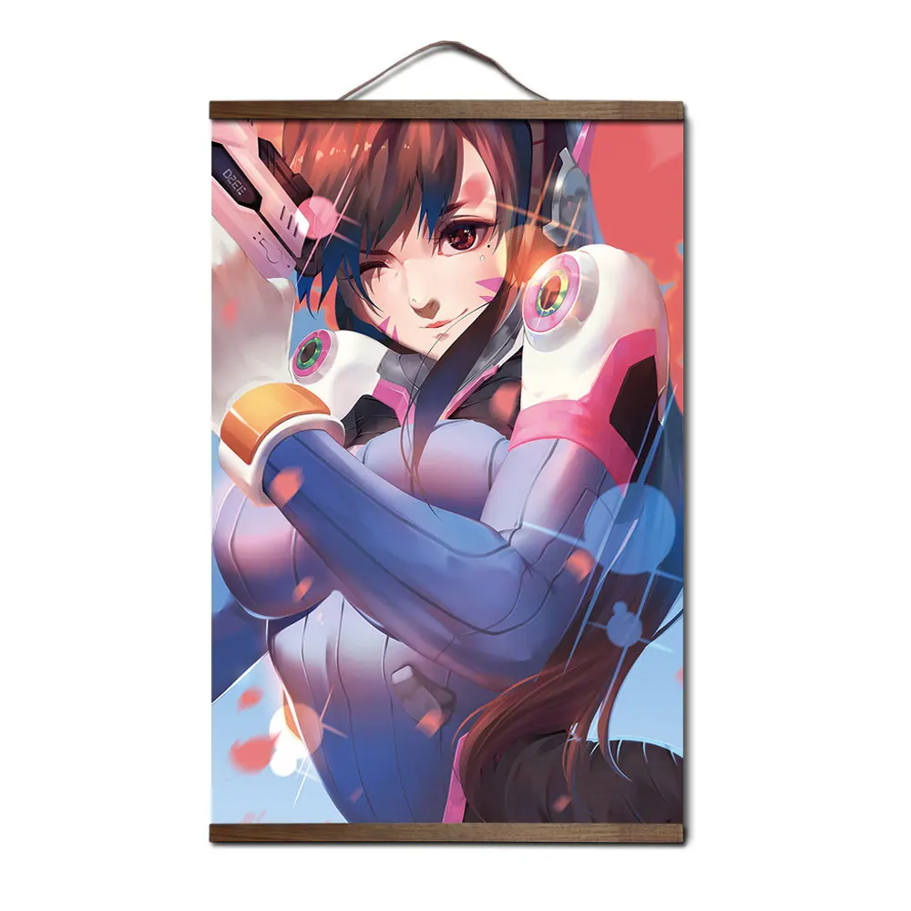 20 Overwatchs d. va плакат для HD холст декоративные постеры настенная живопись с твердой древесины подвесной прокрутки - Цвет: 20
