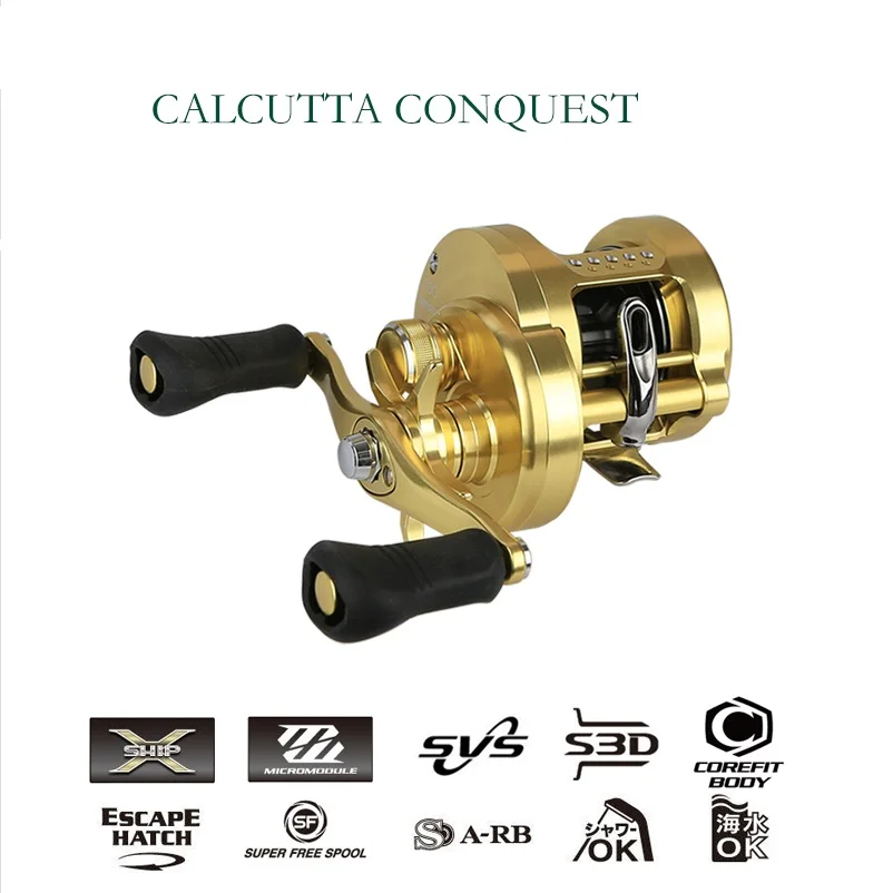 SHIMANO спиннинговая катушка CALCUTTA CONQUEST рыболовная леска колеса 100/200/300/400