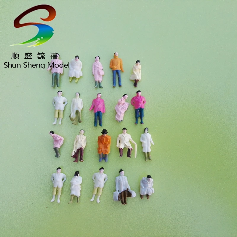 1:87 Упаковка набора моделей масштаба Но Bulk Package Model Color Figure Ho Scale For Architectrual Seven posture color man (50 одиночных упаковок)