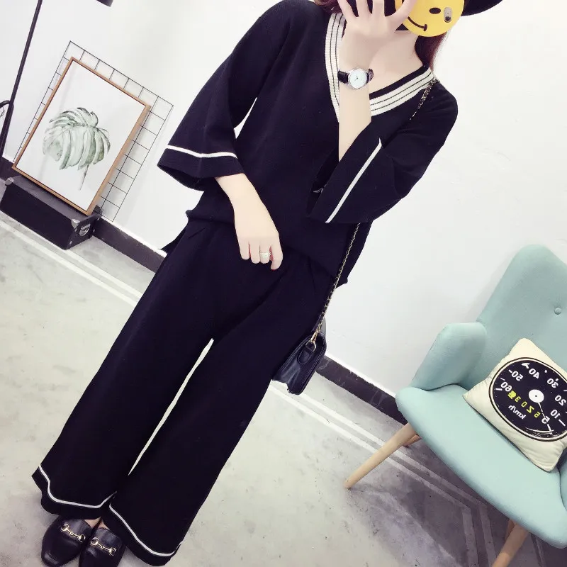 Осенний костюм Женская мода из двух частей 2018 новый прилив темперамент свободные