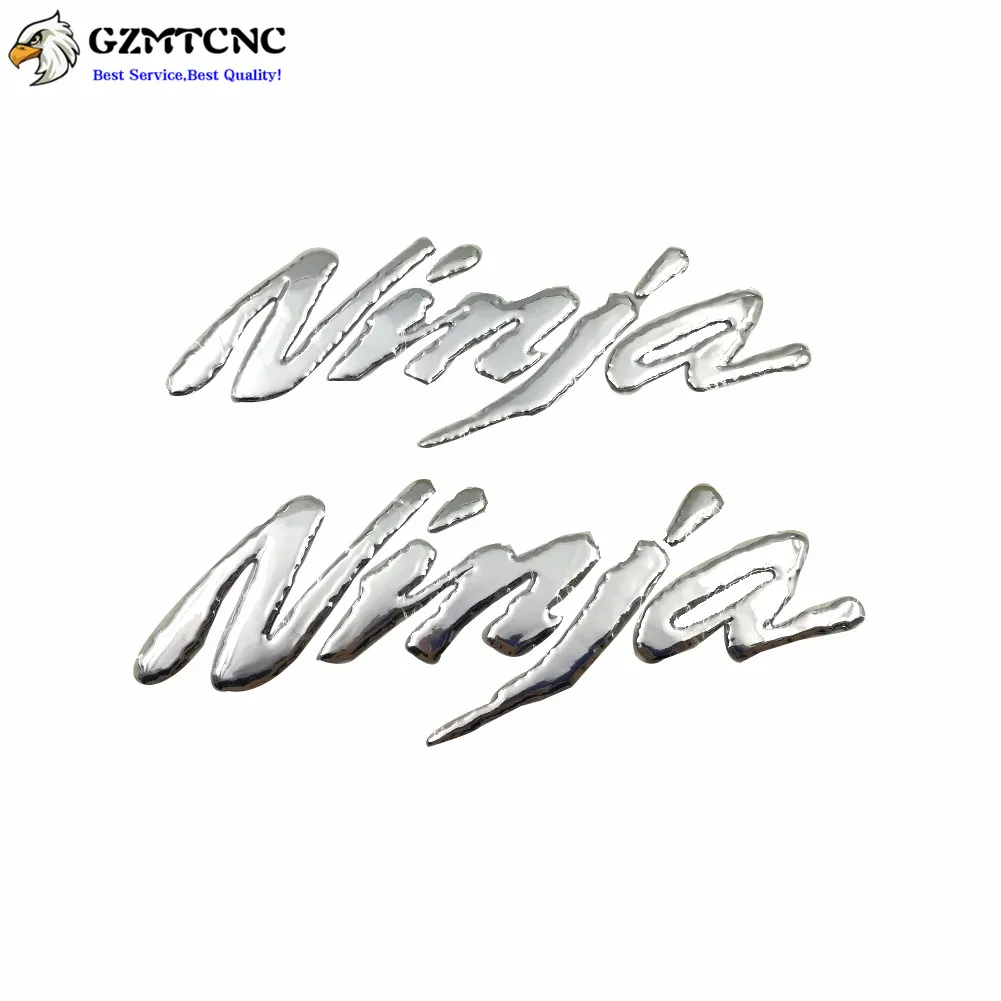 1 пара для Kawasaki Ninja 250R 300R ZX6R 636 ZX10R Z1000XS Z1000 Z800 ZX7R ZX9R ER 6N 3D логотип ниндзя наклейки боковые отличительные знаки, логотипы марок машин