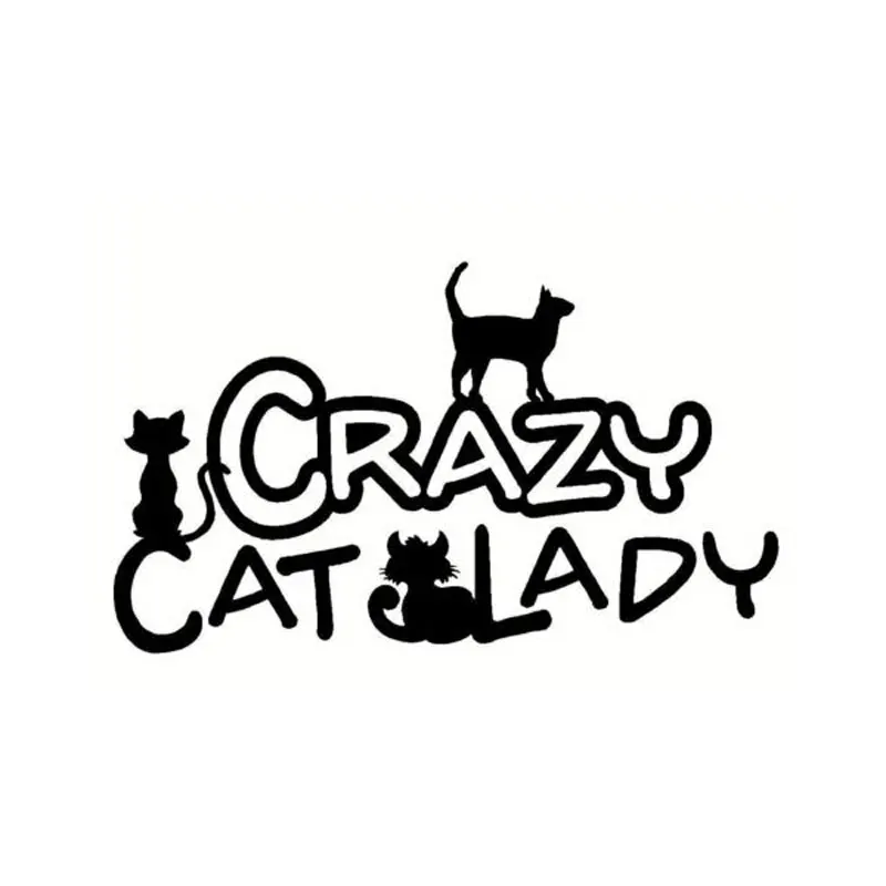 13 5 см * 8 модная виниловая наклейка с изображением сумасшедшей кошки|stickers