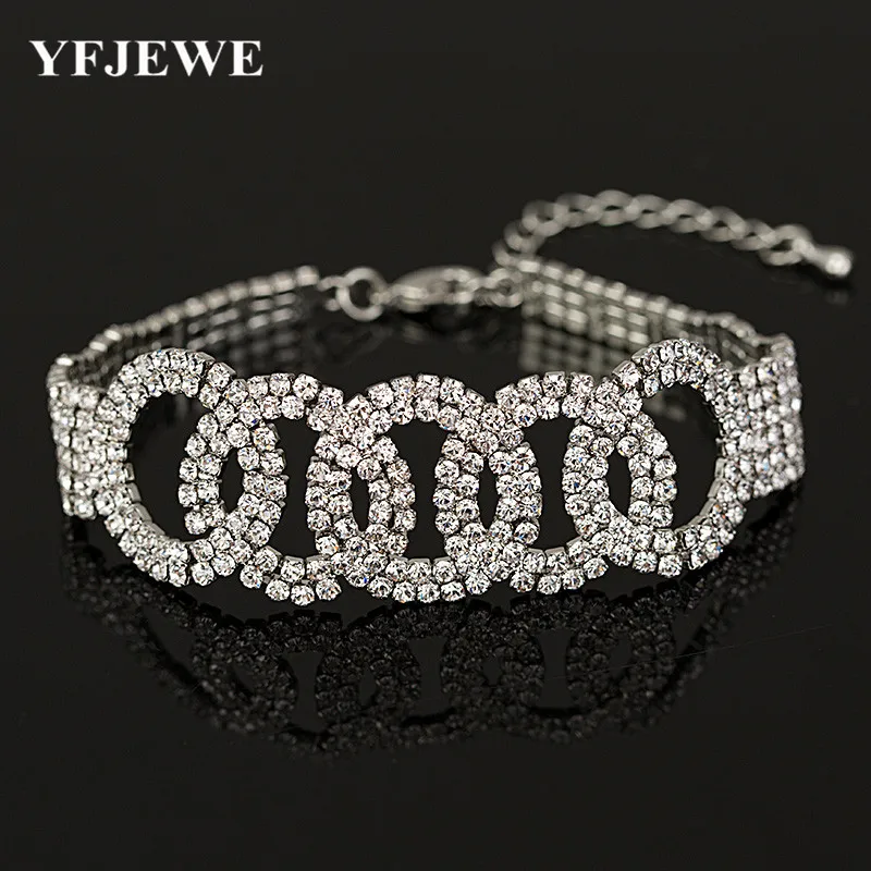 2017 Роскошные браслеты с кристаллами для женщин серебряные и свадебные украшения