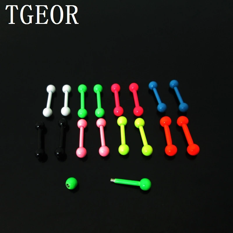 Серьги-штанги прямые из нержавеющей стали 8 неоновых цветов 16 г 100 шт. | Украшения и