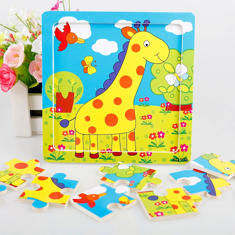 Стоматологический домик Детские деревянные игрушки 9 шт Пазлы милые Мультяшные