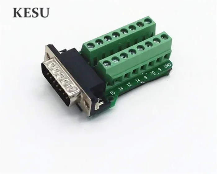 Высокое качество DB15 2 рядный D SUB VGA 15pin 15 контактный Женский Мужской адаптер Jack