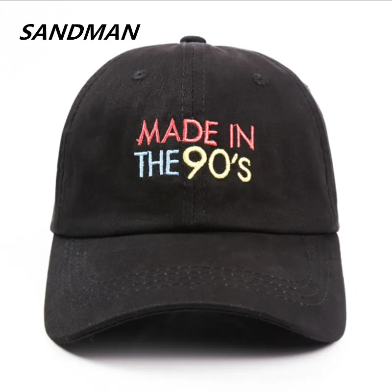 

Снэпбэк Кепка SANDMAN с надписью, сделанная в 90-х, хлопковая бейсболка для мужчин, женщин, мужчин, регулируемая, в стиле хип-хоп