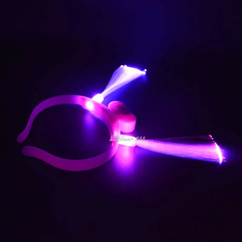 12pcs/lot Flashing LED optical fiber headband light Glow party kid's toys home decor birthday|Сверкающие товары для