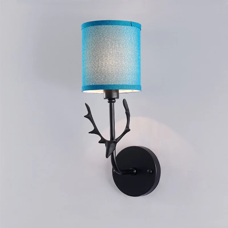 

2020 new Led Wall Lights Fixtures Black White Fabric Lampshade Nordic Wall Lamp Bedroom Bedside Reading Lamp Wall Sconce
