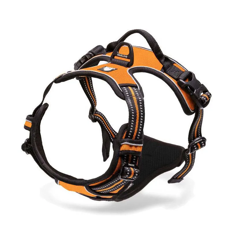 Orange Truelove, не тянется, мягкий, для домашних животных, для собак, 3 м, светоотражающий, нейлоновый, передний, для собак, регулируемый, ремни, бульдог, мопс - Цвет: Orange