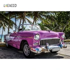 Фотофон Laeacco с изображением моря, тропических пальм, деревьев, автомобиля, летние праздничные фотообои для фотостудии