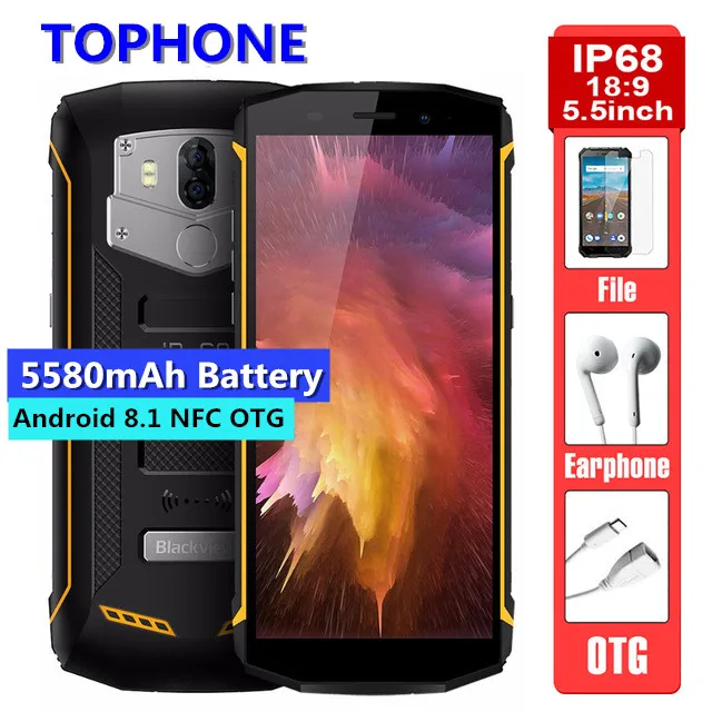 Blackview BV5800 4G смартфон IP68 Водонепроницаемый 5 &quot18:9 HD + Android 8 1 MT6739 двойной сзади