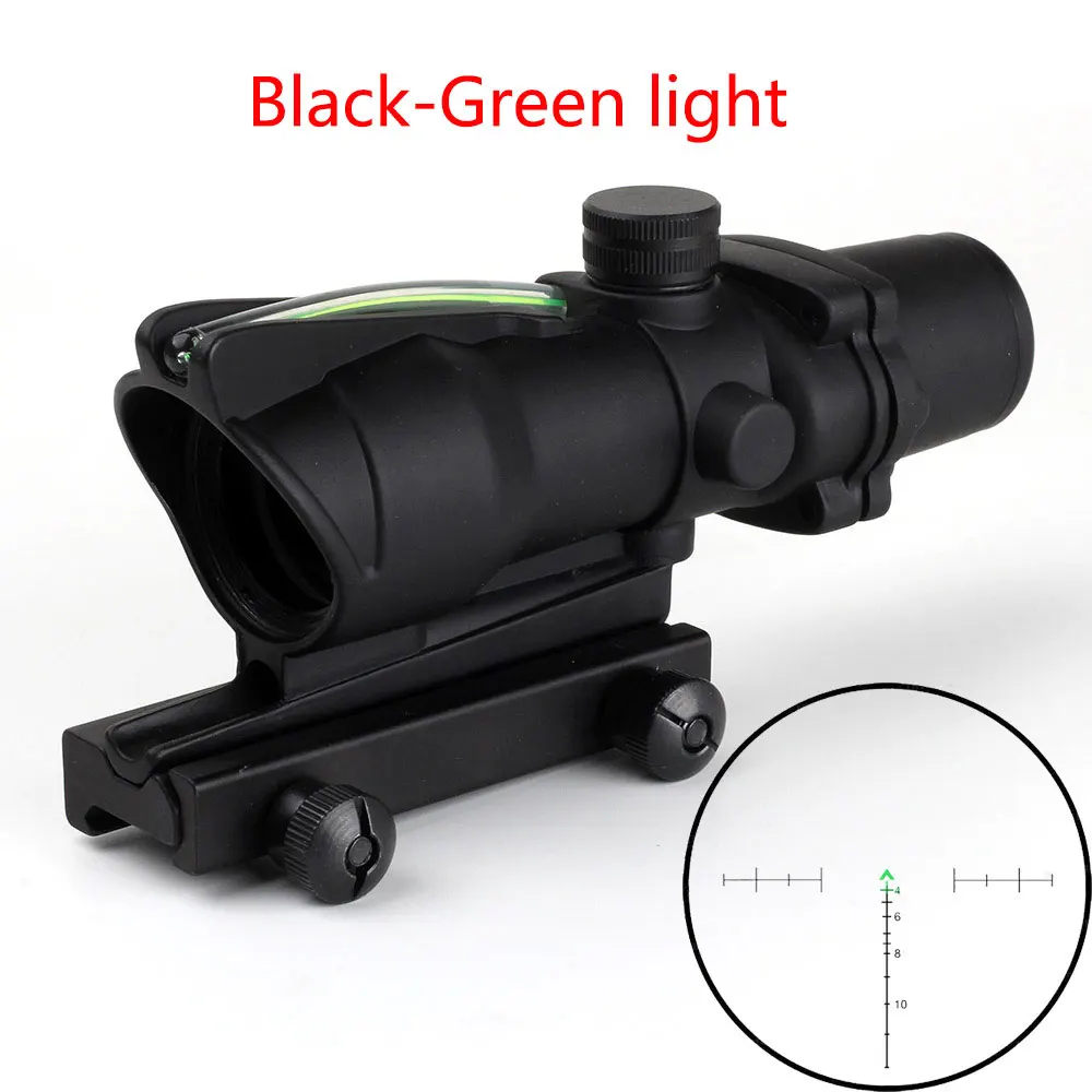 Охотничий прицел Chevron ACOG 4X32, оптический прицел из настоящего волокна, красный, зеленый, с подсветкой, стекло с гравировкой, тактический оптический прицел