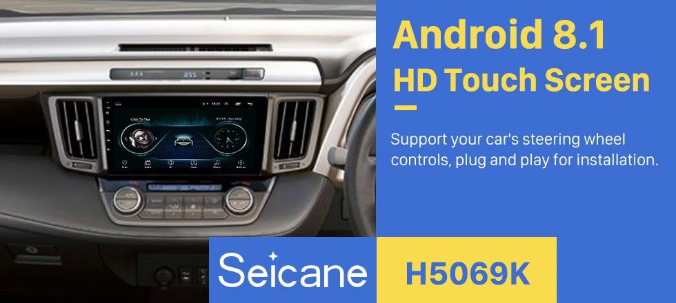 Seicane 2din Android 8,1 " Автомобильный gps головное устройство плеер для Toyota RAV4 правая рука вождения 2013 с Wi-Fi