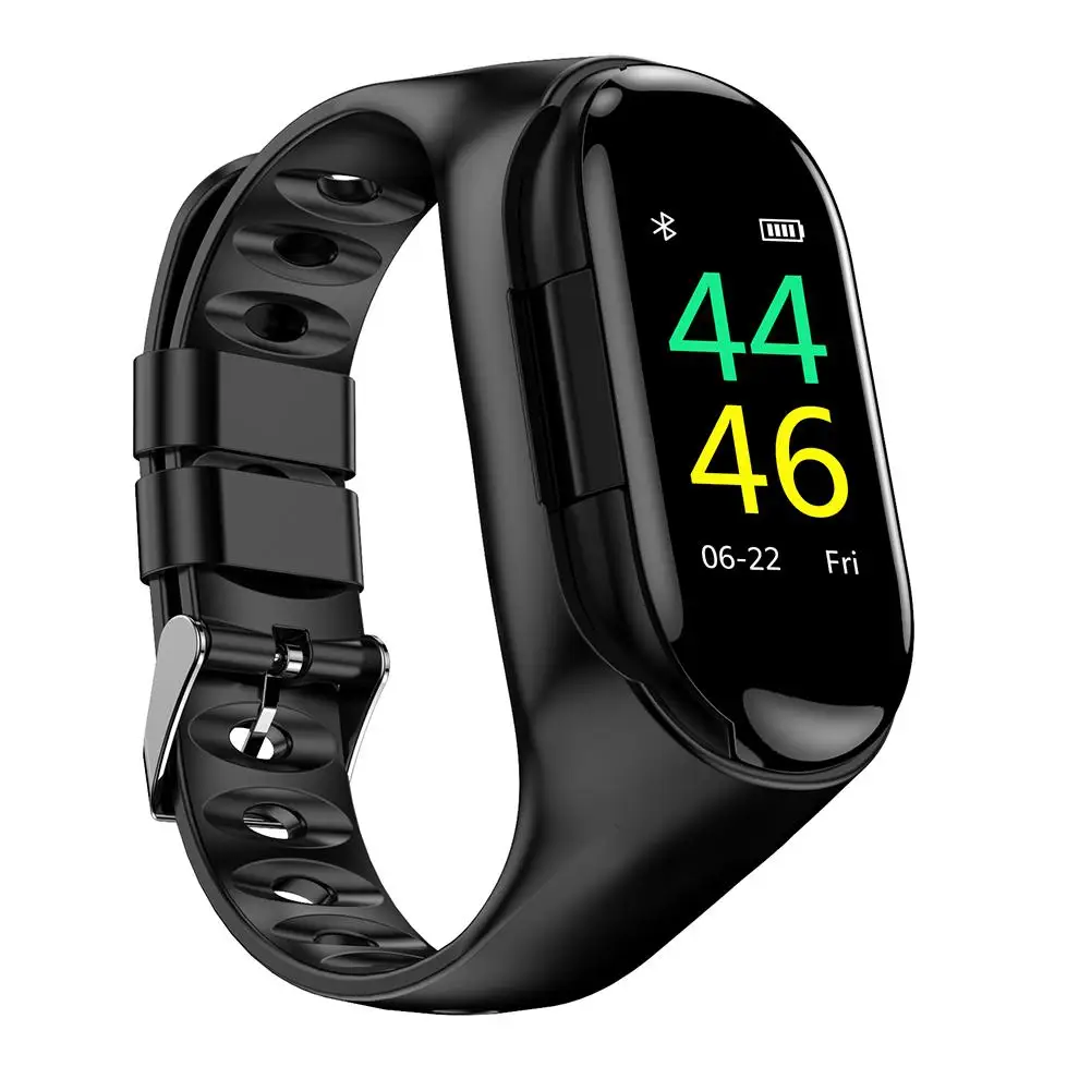 M1 новейший AI Смарт-часы беспроводные Bluetooth наушники монитор сердечного ритма Браслет фитнес-трекер 2 в 1 спортивная Гарнитура Браслет