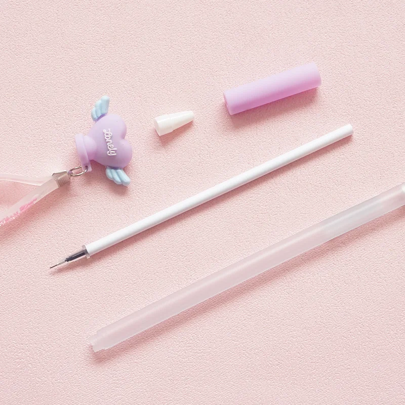 2 шт. гелевые ручки Мультяшные кавайные сердца черные цветные для письма милые