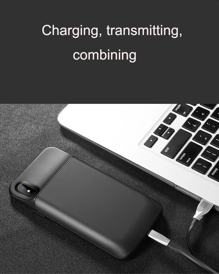 Rock power Bank зарядное устройство чехол для Apple Iphone 6 6s 7 8 задняя крышка батарейного отсека Tpu+ pc 6000mah зарядный чехол