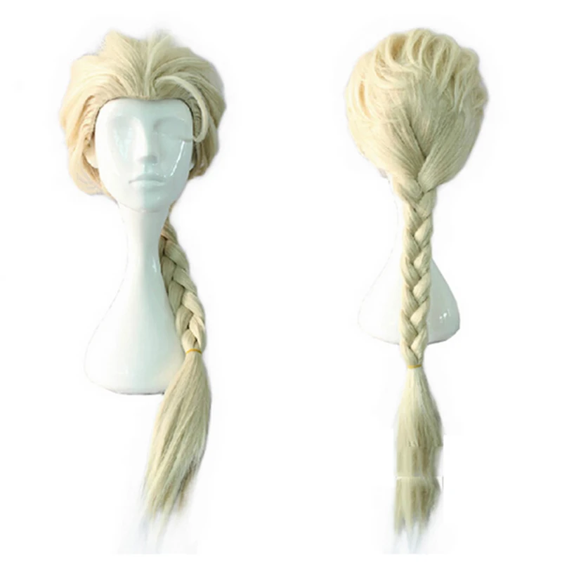 HAIRJOY Стальной алхимик Эдвард Элрик блонд косплей парик вьющиеся плетеные синтетические волосы высокая температура волокна - Цвет: light blonde(elsa)