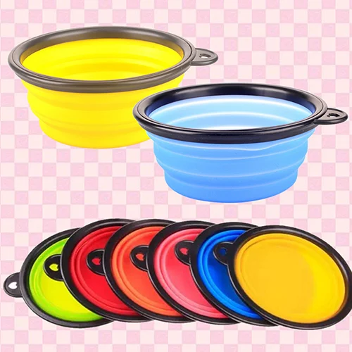 Горячий! Силиконовая дорожная Складная миска для собак Премиум качество пищевая