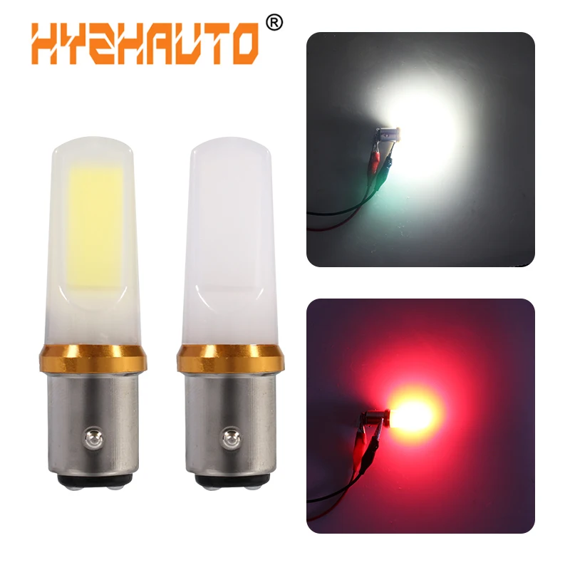 HYZHAUTO 2 шт. 1157 BAY15D P21/5 Вт светодиодный ные лампы Автомобильные стоп сигналы 3D COB
