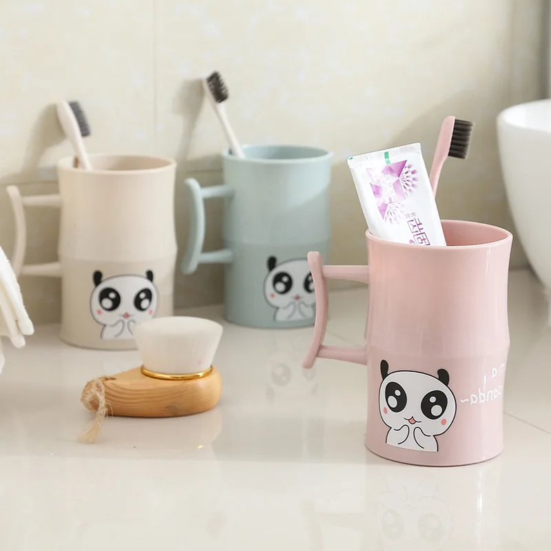Пластиковая зубная щетка держатель зубной пасты мультяшная вода чашка с ручкой