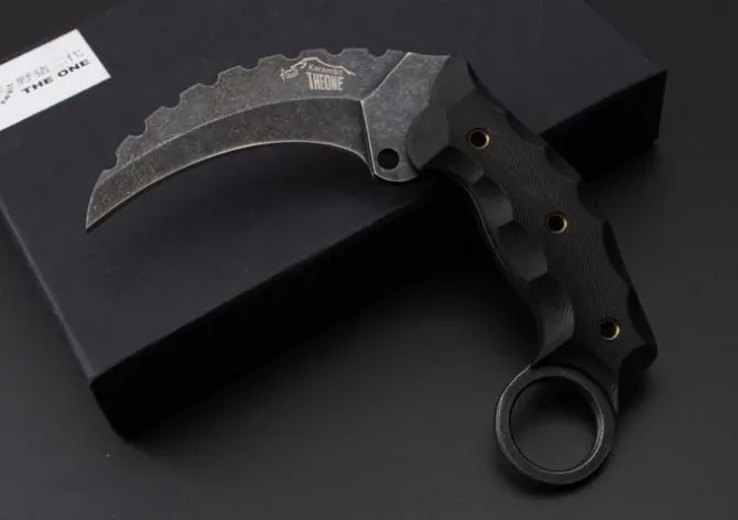 2 Вариантов! AUS-8 КЛИНОК G10 Ручка Один Karambit Малый Неподвижными Ножами кемпинг